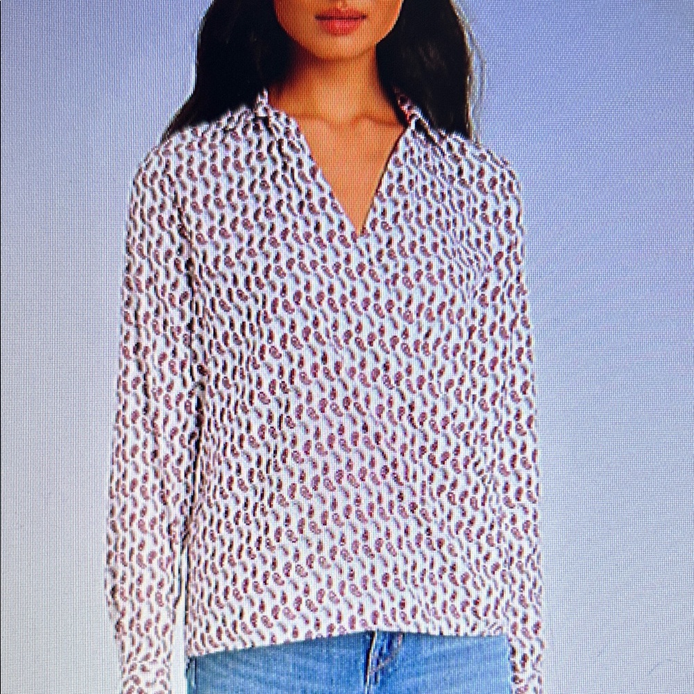 Banana Republic Red and Black Paisley Shirt